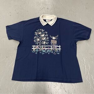 Vintage Morning Sun Birds Themed Graphic T Shirt Made In USA Size XL